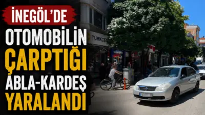 Bursa’nın İnegöl ilçesinde meydana gelen kazada otomobilin çarptığı kardeş ve