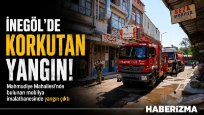 Bursa’nın İnegöl ilçesinde faaliyet gösteren 3 katlı mobilya imalathanesinde çıkan