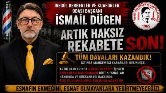 İnegöl Berberler ve Kuaförler  Odası Başkanı İsmail Dügen  Berber ve