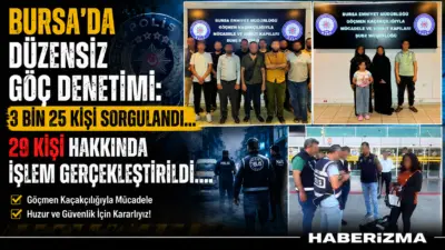 Bursa’da düzensiz göç ve göçmen kaçakçılığıyla mücadele kapsamında gerçekleştirilen denetimlerde