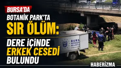 Bursa’nın Osmangazi ilçesindeki Botanik Park’ta dere içerisinde bulunan erkek cesedi