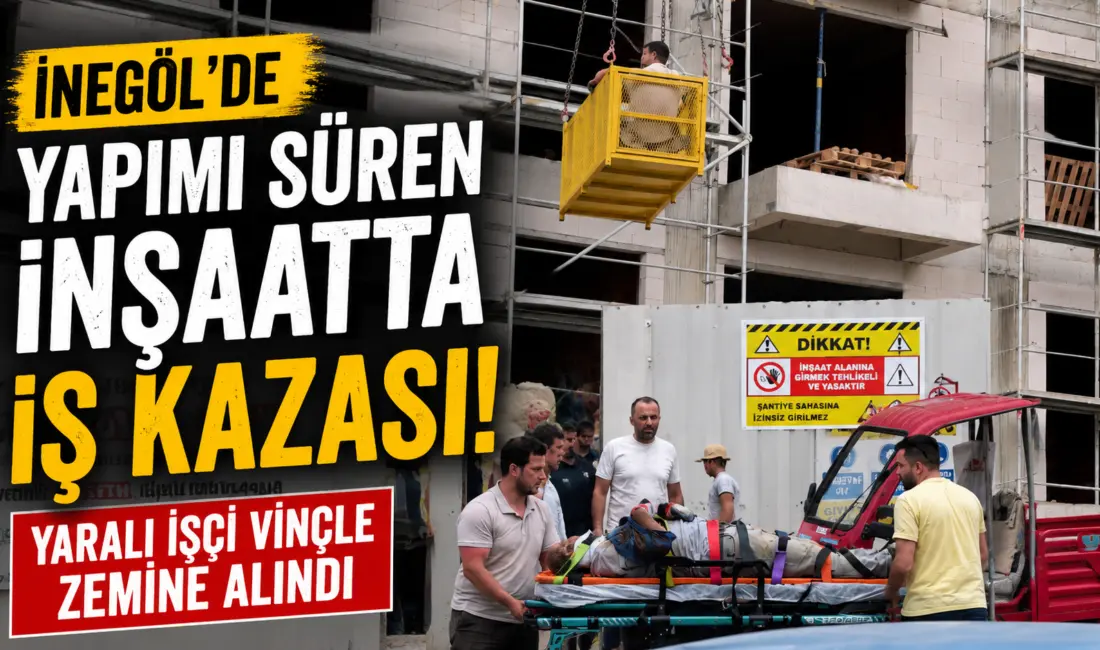 Bursa’nın İnegöl ilçesinde yapımı devam eden bir site inşaatında meydana