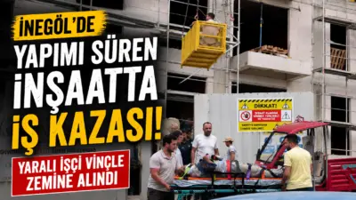 Bursa’nın İnegöl ilçesinde yapımı devam eden bir site inşaatında meydana