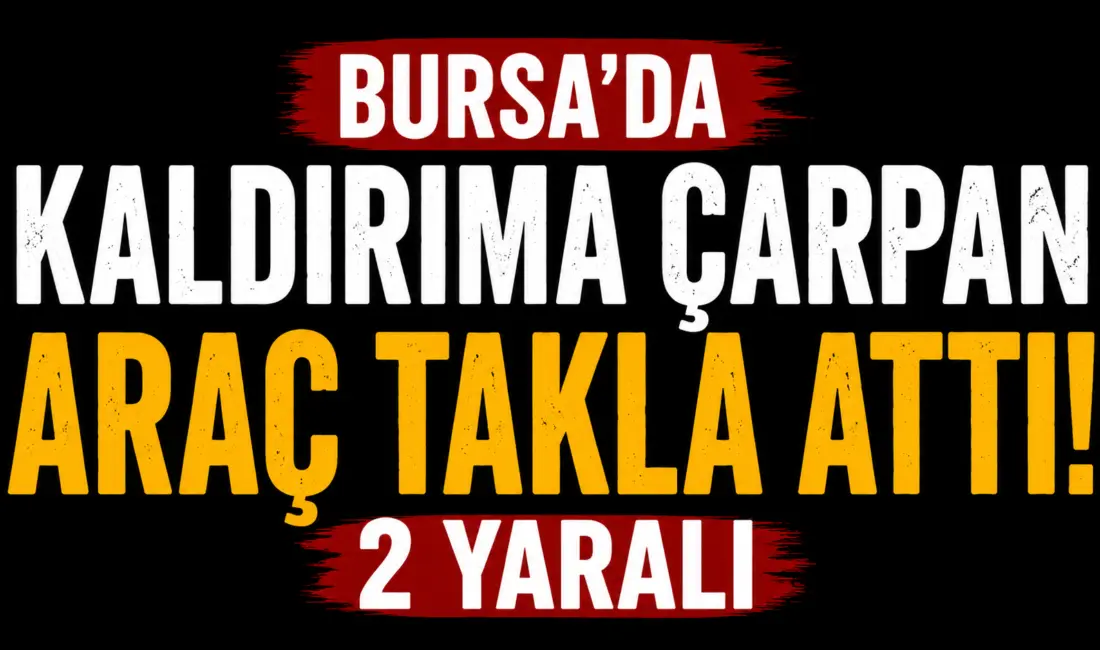 Bursa’da sürücüsünün direksiyon hakimiyetini kaybetmesiyle kaldırıma çarpan araç takla attı.