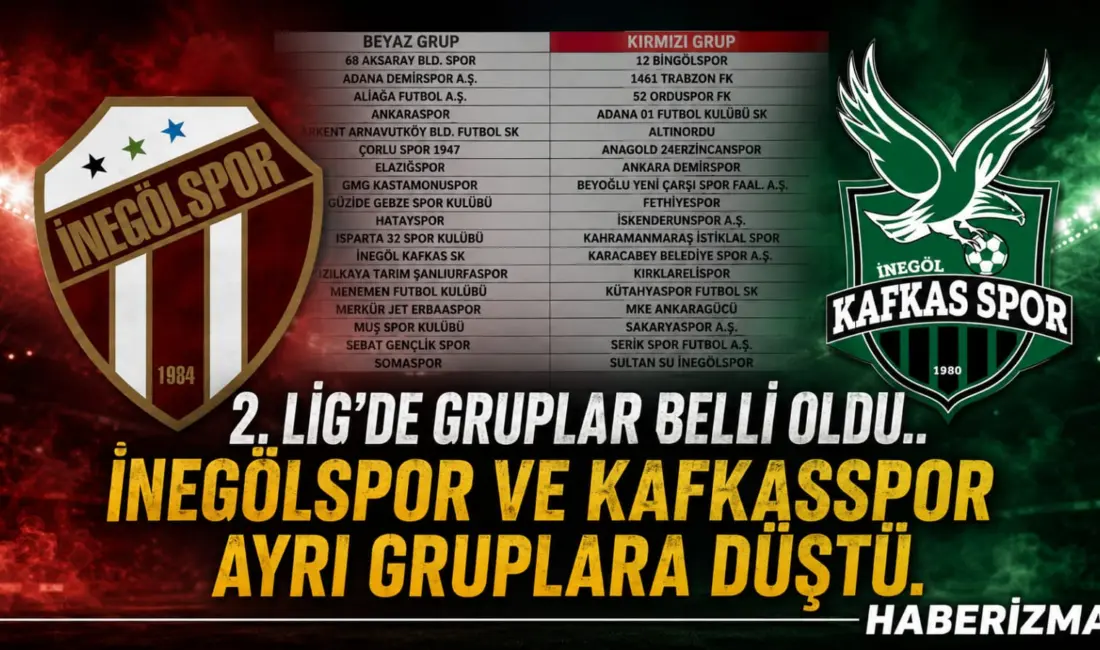 TAKIMLARIMIZIN RAKİPLERİ BELLİ OLDU. İNEGÖLSPOR KIRMIZI—KAFKASSPOR BEYAZ GURUPTA.