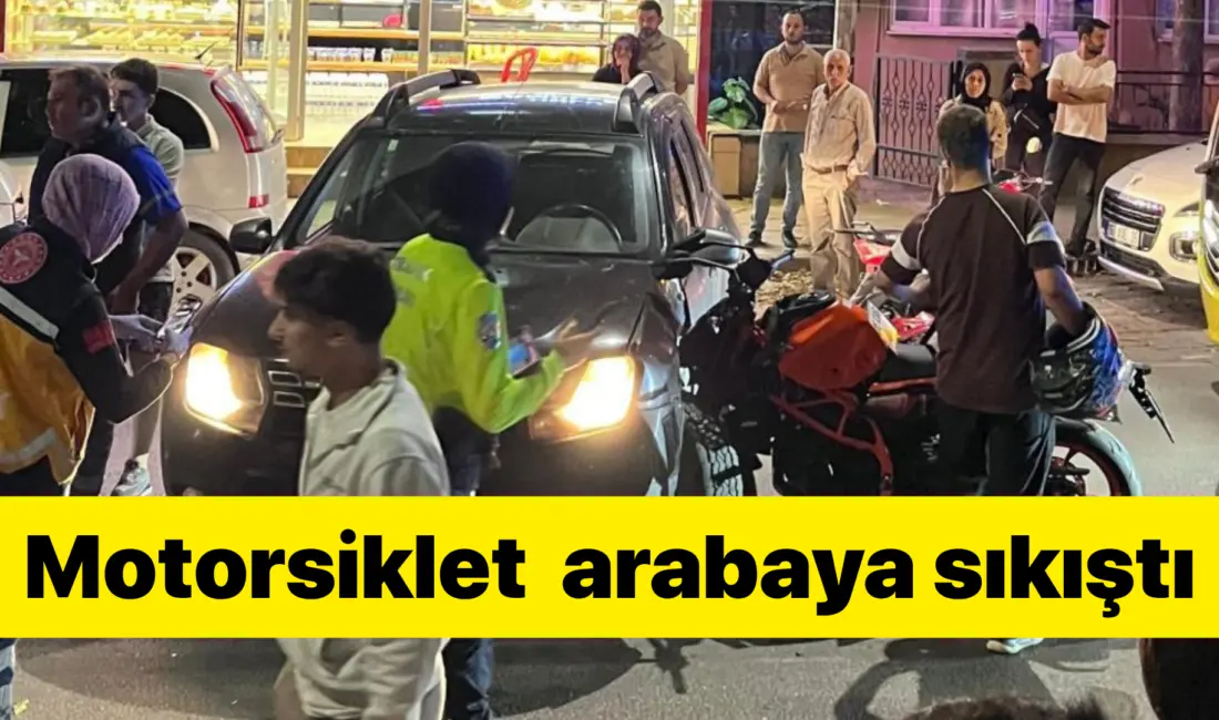 Bursa’nın İnegöl ilçesinde meydana gelen kazada motosiklet, yola aniden çıkan