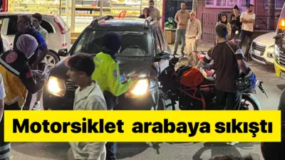 Bursa’nın İnegöl ilçesinde meydana gelen kazada motosiklet, yola aniden çıkan