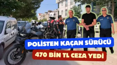 Bursa’nın İnegöl ilçesinde polisin dur ihtarına uymayan motosiklet sürücüsü, motosikletini