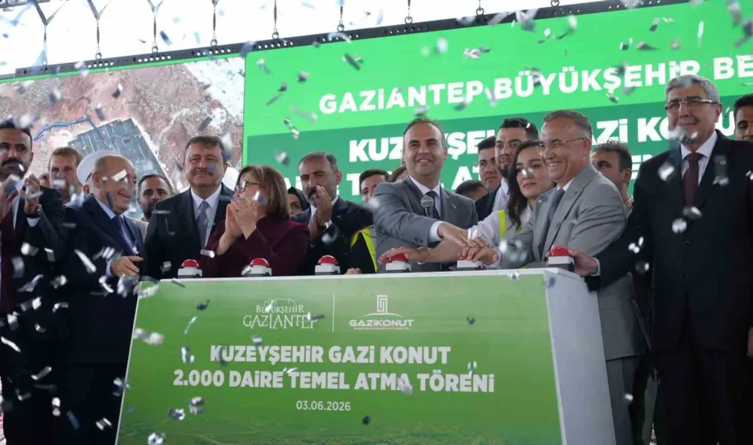 Gaziantep’te hayata geçirilen 2 bin konutluk projesinin 2’nci etap temel