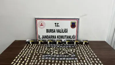 Bursa’da jandarma ekiplerince kaçak tütün ve tütün mamulleri ticaretinin önlenmesine