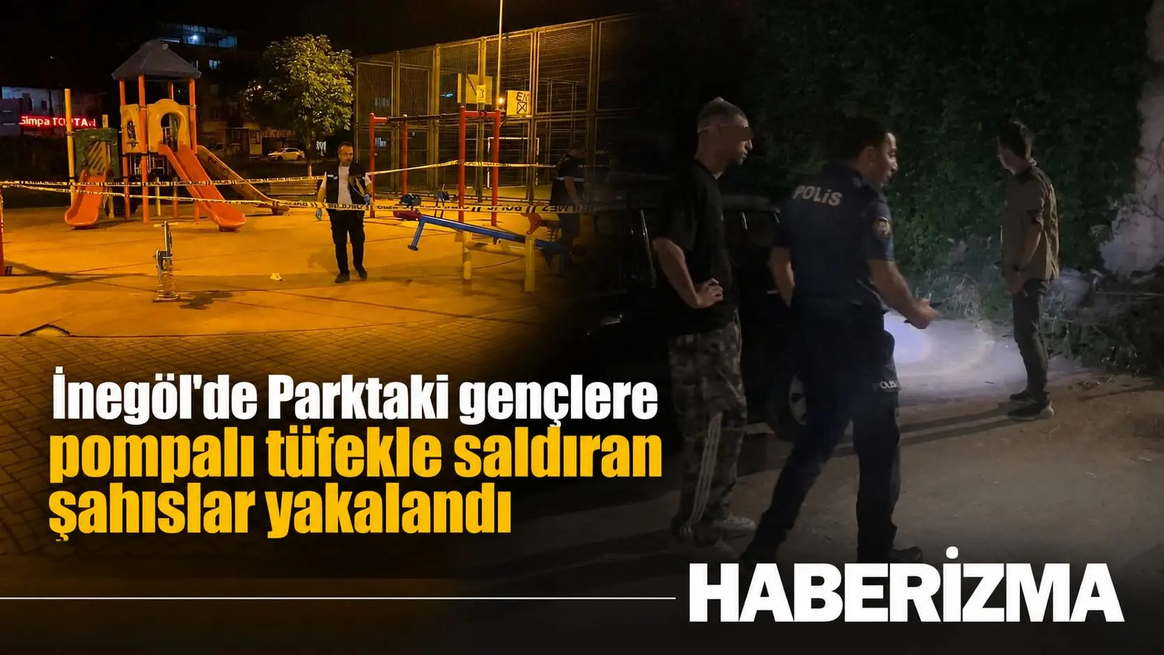 Bursa’nın İnegöl ilçesinde çocuk parkında bulunan gençlere yönelik gerçekleştirilen pompalı
