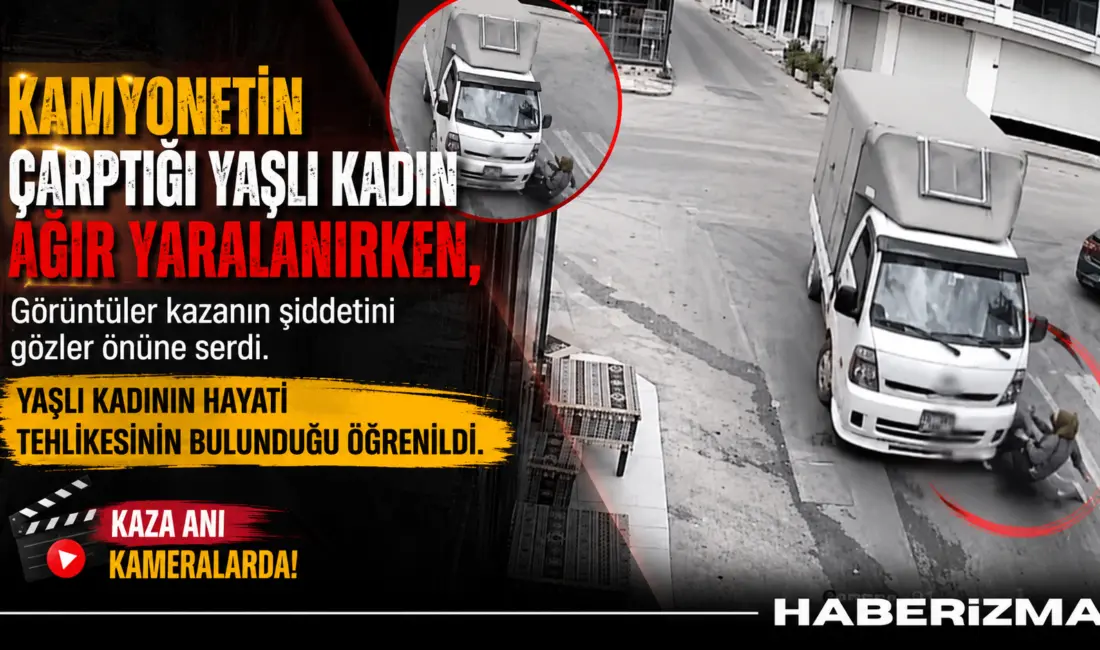 Bursa’da kamyonetin çarptığı yaşlı kadın ağır yaralanırken, korku dolu kaza
