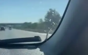 Bursa-Yenişehir yolunda seyir halinde olan bir aracın kaputunda görülen yılan,