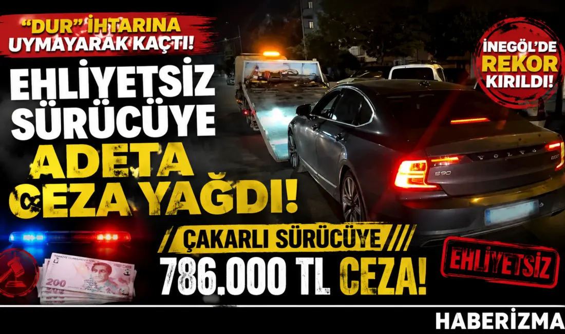 Bursa’nın İnegöl ilçesinde çakarlı araçla trafikte seyreden ve polisin “dur”