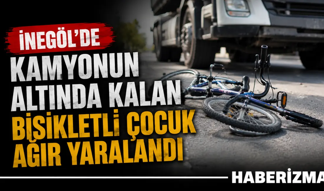 Bursa’nın İnegöl ilçesinde meydana gelen kazada kamyonun üzerinden geçtiği bisikletli