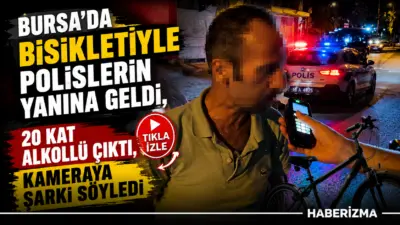 Bursa’da denetim yapan trafik polislerini görüp yanına gelen alkollü bisiklet