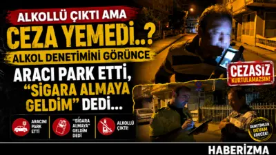 Bursa’da alkol denetimi yapan ekipler, uygulama noktasının 50 metre gerisinde