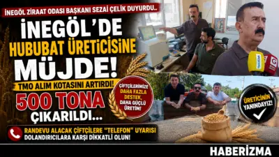 ​İnegöl Ziraat Odası Başkanı Sezai Çelik, Toprak Mahsulleri Ofisi’nin (TMO)