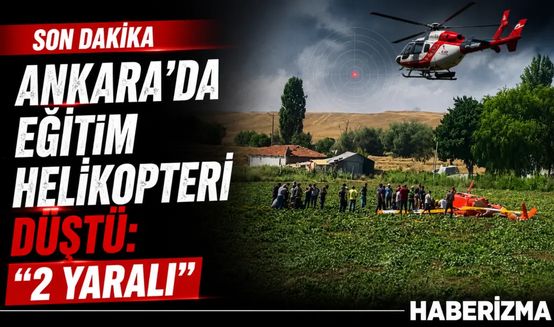 Ankara Temelli’de R44 tipi bir eğitim helikopterinin düşmesi sonucu 2