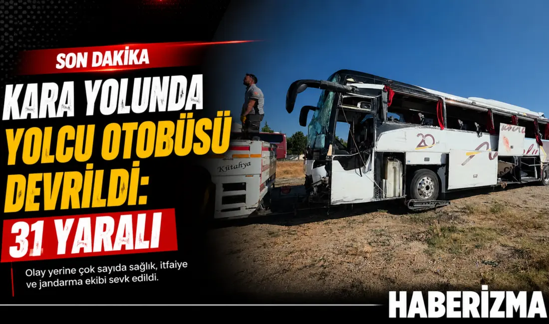 Kütahya-Afyonkarahisar kara yolunda meydana gelen trafik kazasında bir yolcu otobüsü