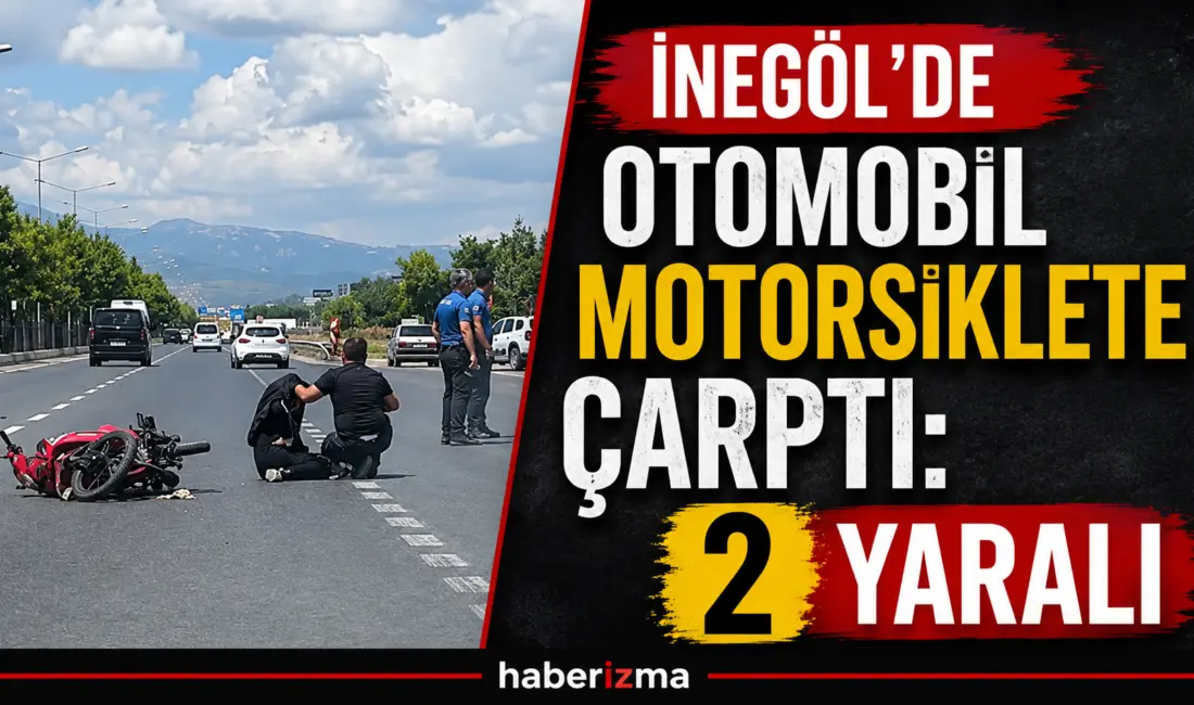 Bursa’nın İnegöl ilçesinde meydana gelen kazada otomobil ile çarpışan motosikletteki