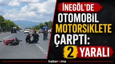Bursa’nın İnegöl ilçesinde meydana gelen kazada otomobil ile çarpışan motosikletteki