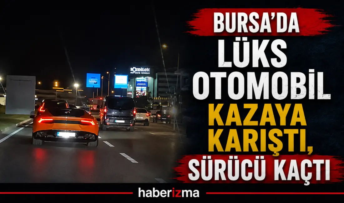 Bursa’da makas atarak ilerleyen lüks araç, başka bir araca çarptıktan