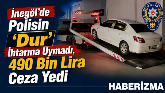 Bursa’nın İnegöl ilçesinde polisin “dur” ihtarına uymayarak kaçan sürücü, 5