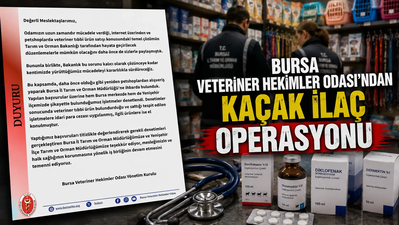 Bursa Veteriner Hekimler Odası (BVHO), internet ortamında ve petshoplarda yetkisiz
