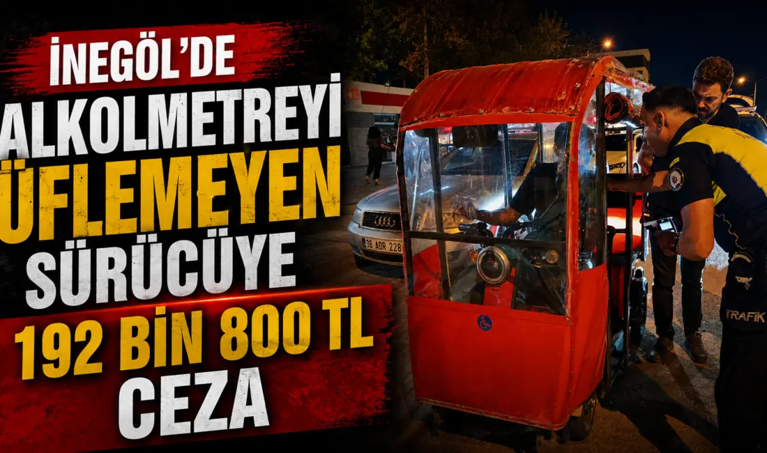 Bursa’nın İnegöl ilçesinde alkollü şekilde triportör kullanan sürücü, polis ekiplerinin