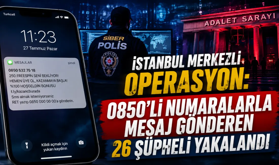 Vatandaşların cep telefonlarına SMS göndererek yasa dışı bahis ve kumar