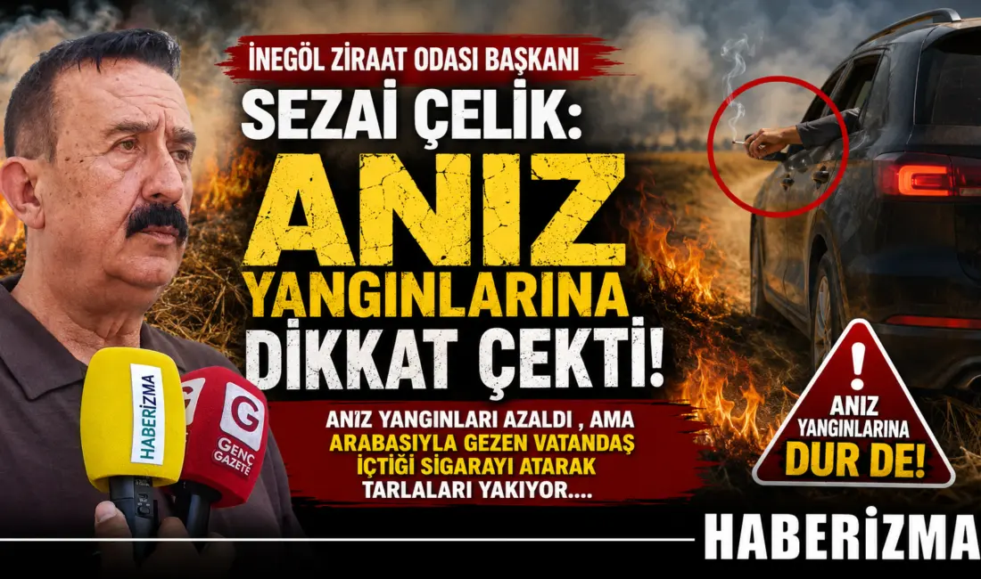 İnegöl’de buğday hasat döneminin başlamasıyla birlikte tarım arazilerinde yangın riskine