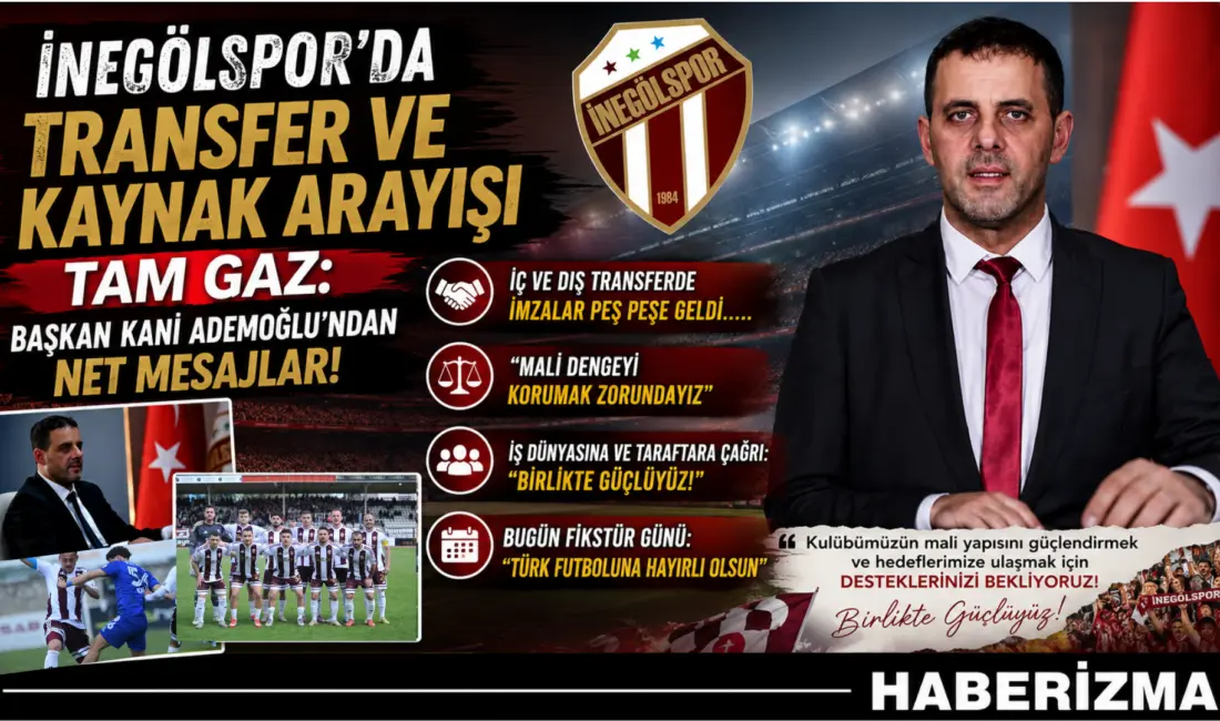 İnegölspor Başkanı Kani Ademoğlu, yeni sezon öncesinde camianın merakla beklediği