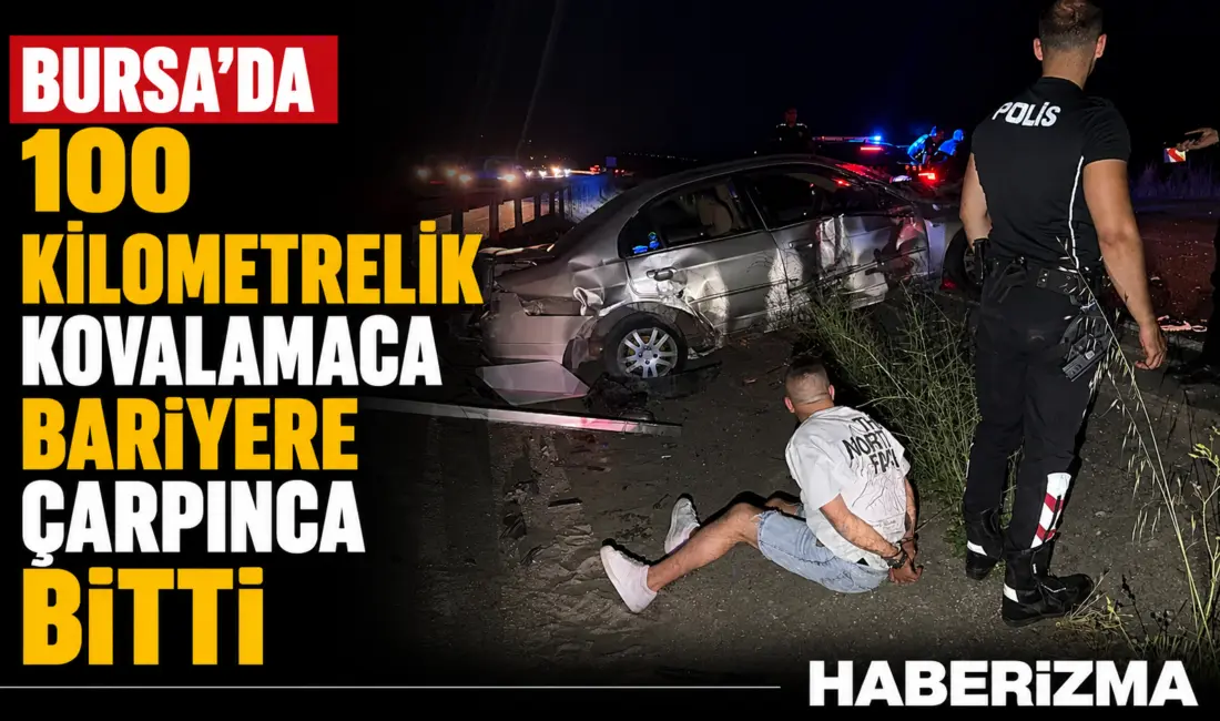 Bursa’da polis ekiplerinin “dur” ihtarına uymayarak kaçan otomobil sürücüsü, yaklaşık