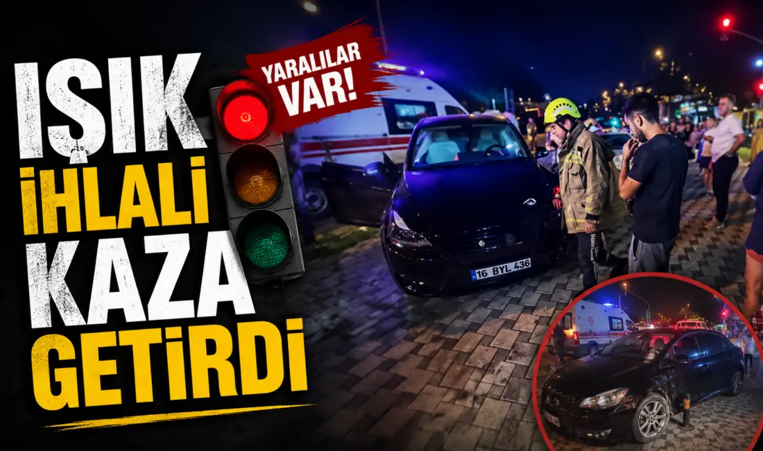 Bursa’da kırmızı ışıkta geçen motosiklet, karşı yönde kırmızı ışık ihlali