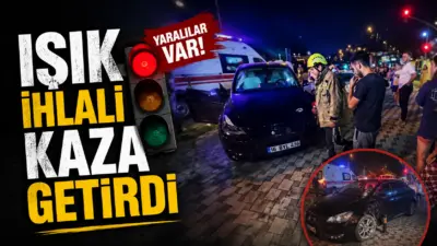 Bursa’da kırmızı ışıkta geçen motosiklet, karşı yönde kırmızı ışık ihlali