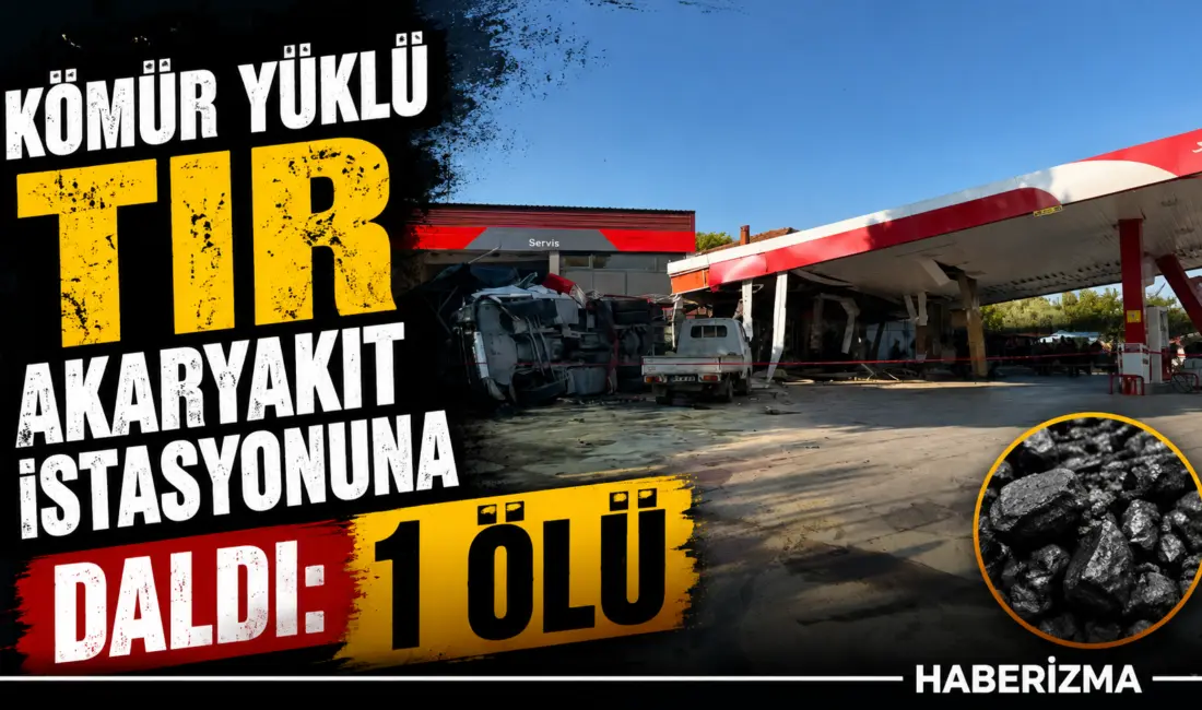 Bursa’nın İznik ilçesinde kömür yüklü tır akaryakıt istasyonuna daldı. Kazada
