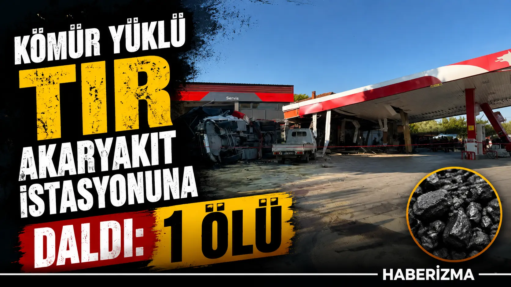 Bursa’nın İznik ilçesinde kömür yüklü tır akaryakıt istasyonuna daldı. Kazada