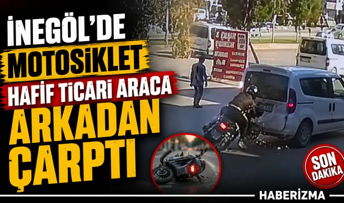 Bursa’nın İnegöl ilçesinde meydana gelen trafik kazasında kontrolden çıkan motosiklet,