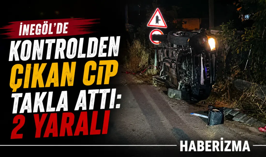 Bursa’nın İnegöl ilçesinde gece saatlerinde meydana gelen trafik kazasında kontrolden