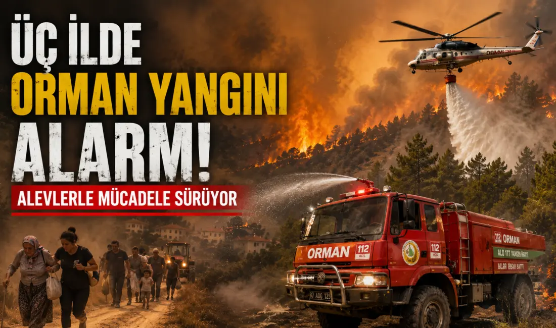 Türkiye, yaz sıcaklarının ve kuvvetli rüzgarın etkisiyle üç farklı noktadan