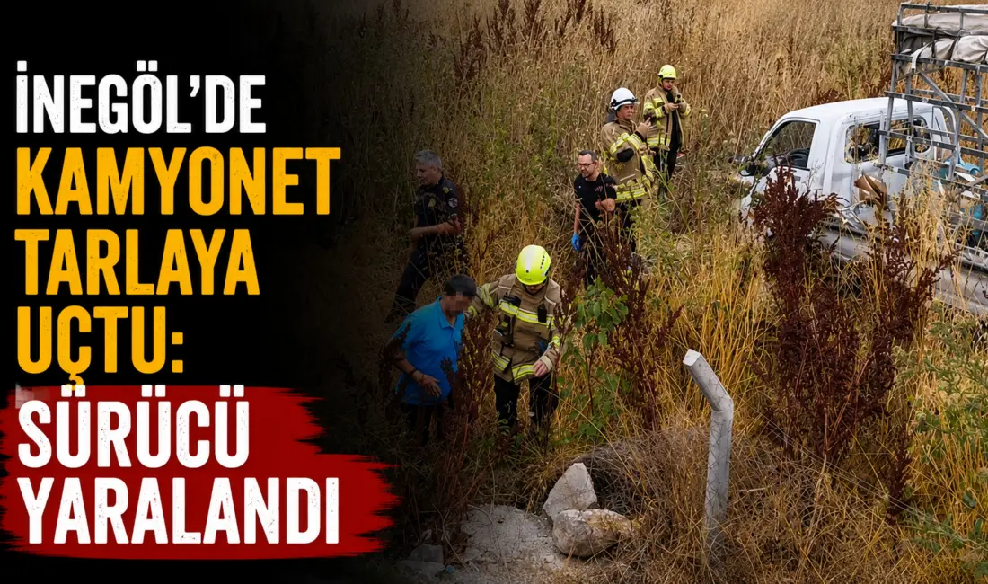 Bursa’nın İnegöl ilçesinde meydana gelen tek taraflı trafik kazasında kontrolden
