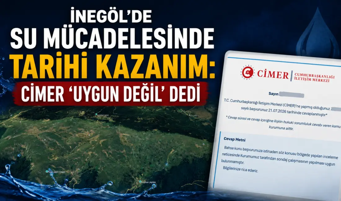 Bursa'nın İnegöl ilçesinde doğa ve içme suyu kaynaklarını korumak amacıyla