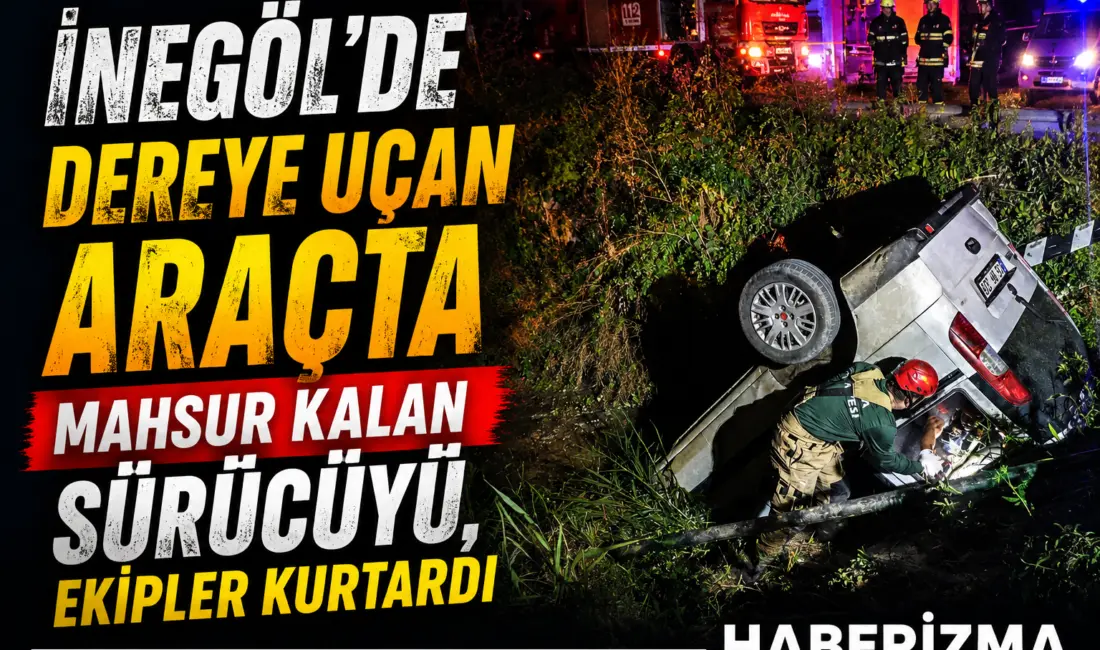 Bursa’nın İnegöl ilçesinde meydana gelen kazada kontrolden çıkan hafif ticari