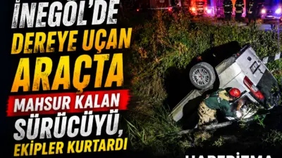 Bursa’nın İnegöl ilçesinde meydana gelen kazada kontrolden çıkan hafif ticari