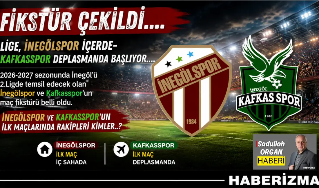Fikstür çekildi. İnegölspor içerde- Kafkasspor deplasmanda başlıyor.