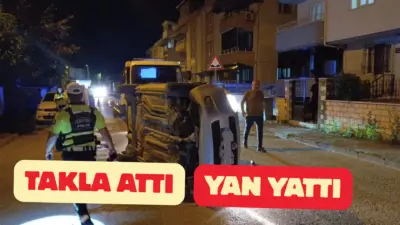 Bursa’nın İnegöl ilçesinde meydana gelen trafik kazasında kontrolden çıkan otomobil,