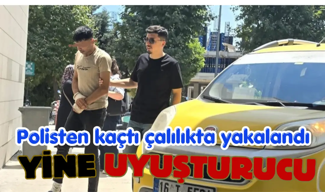 Bursa’nın İnegöl ilçesinde polis kovalamacasıyla yakalanan şüphelinin üzerinden yaklaşık 50