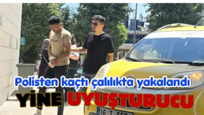 Bursa’nın İnegöl ilçesinde polis kovalamacasıyla yakalanan şüphelinin üzerinden yaklaşık 50