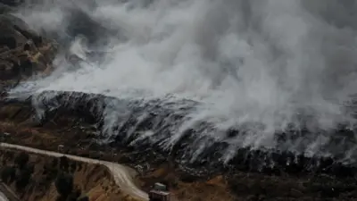 Amasya'da yangın çıkan katı atık tesisinin ruhsatsız faaliyet gösterdiği belirlendi.